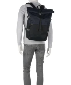 Icon L Rolltop Rucksack 16″ recyceltes Polyester schwarz/blau