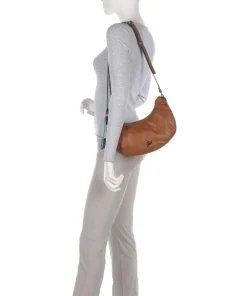 Icon Maite Schultertasche genarbtes Kalbsleder braun