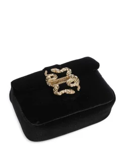 Iconic Snakes Puffy Schultertasche Samtgewebe schwarz