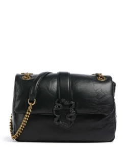 Iconic Snakes Puffy Schultertasche Lederimitat schwarz