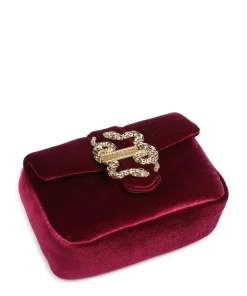 Iconic Snakes Puffy Schultertasche Samtgewebe pink