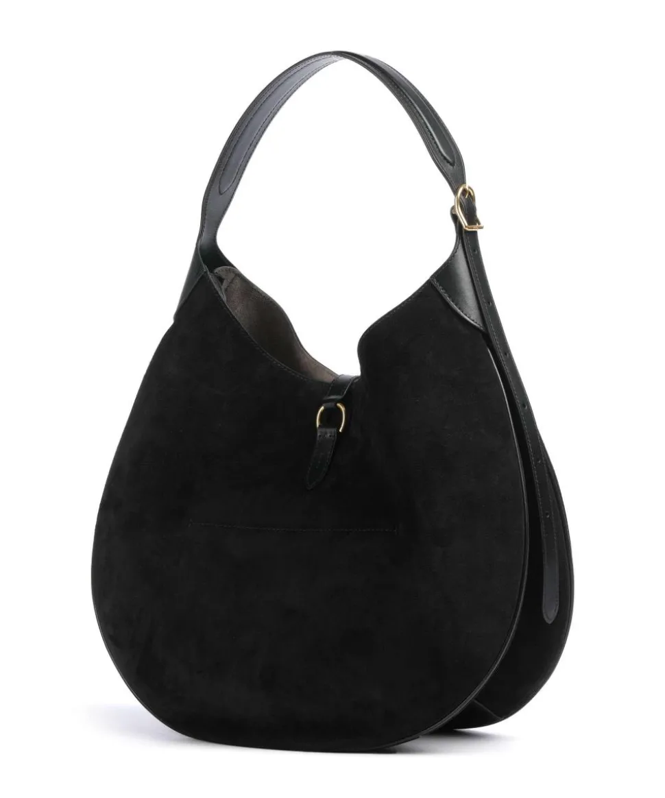 ID Collection Medium Beuteltasche aufgerautes Rindsleder schwarz