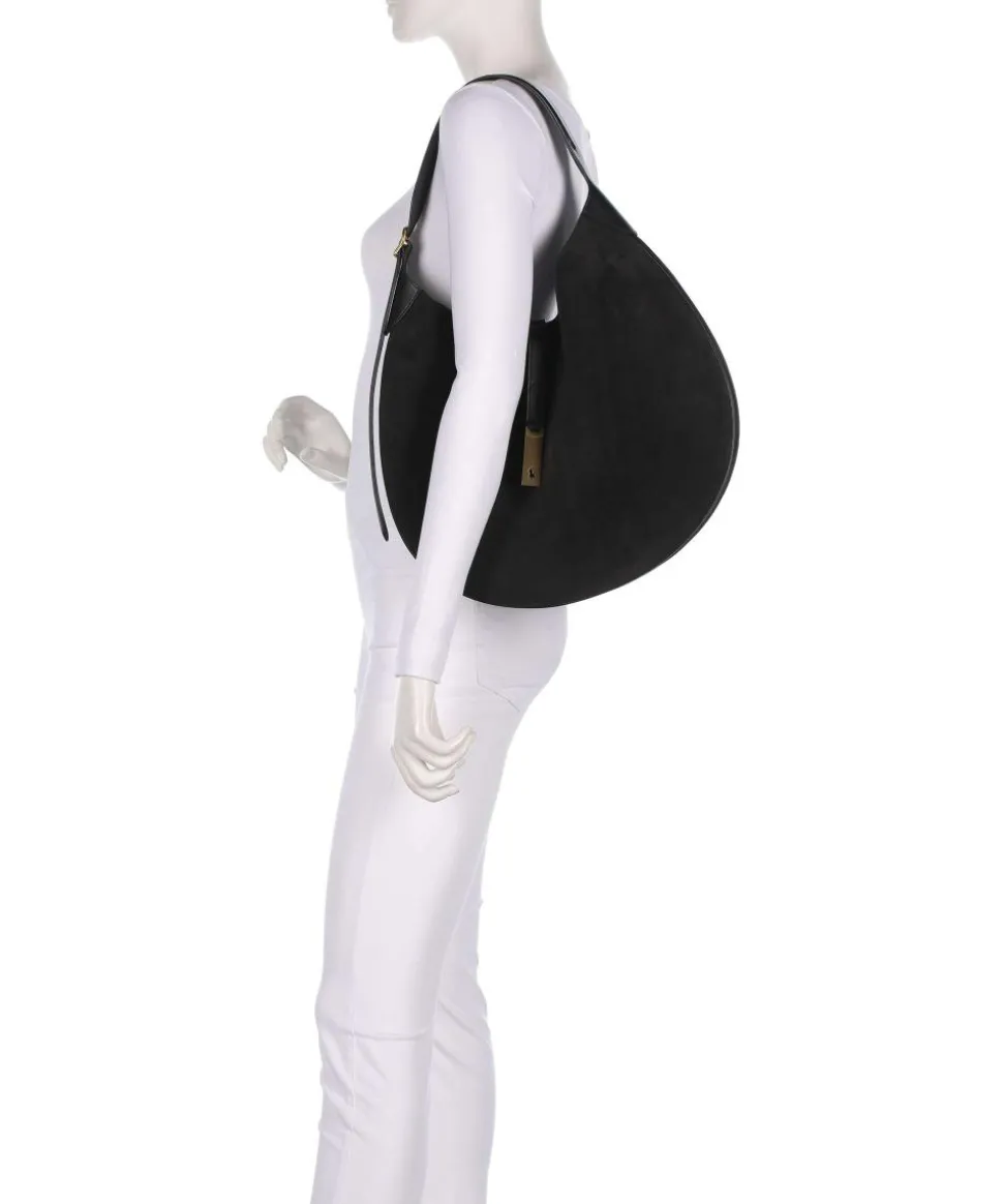 ID Collection Medium Beuteltasche aufgerautes Rindsleder schwarz