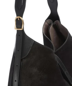 ID Collection Medium Beuteltasche aufgerautes Rindsleder schwarz