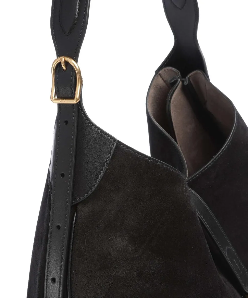 ID Collection Medium Beuteltasche aufgerautes Rindsleder schwarz