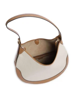 ID Collection Medium Beuteltasche Rindsleder, Canvas beige/braun