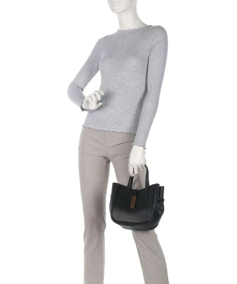 ID Collection Small Handtasche genarbtes Rindsleder schwarz