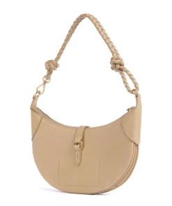 ID Collection Small Schultertasche genarbtes Rindsleder beige