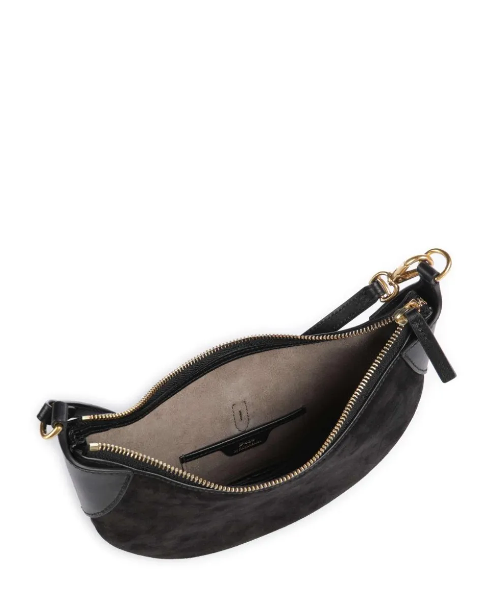 ID Collection Small Schultertasche aufgerautes Rindsleder schwarz