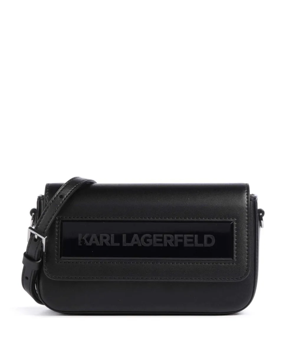 Ikon K Small Umhängetasche recyceltes Leder schwarz
