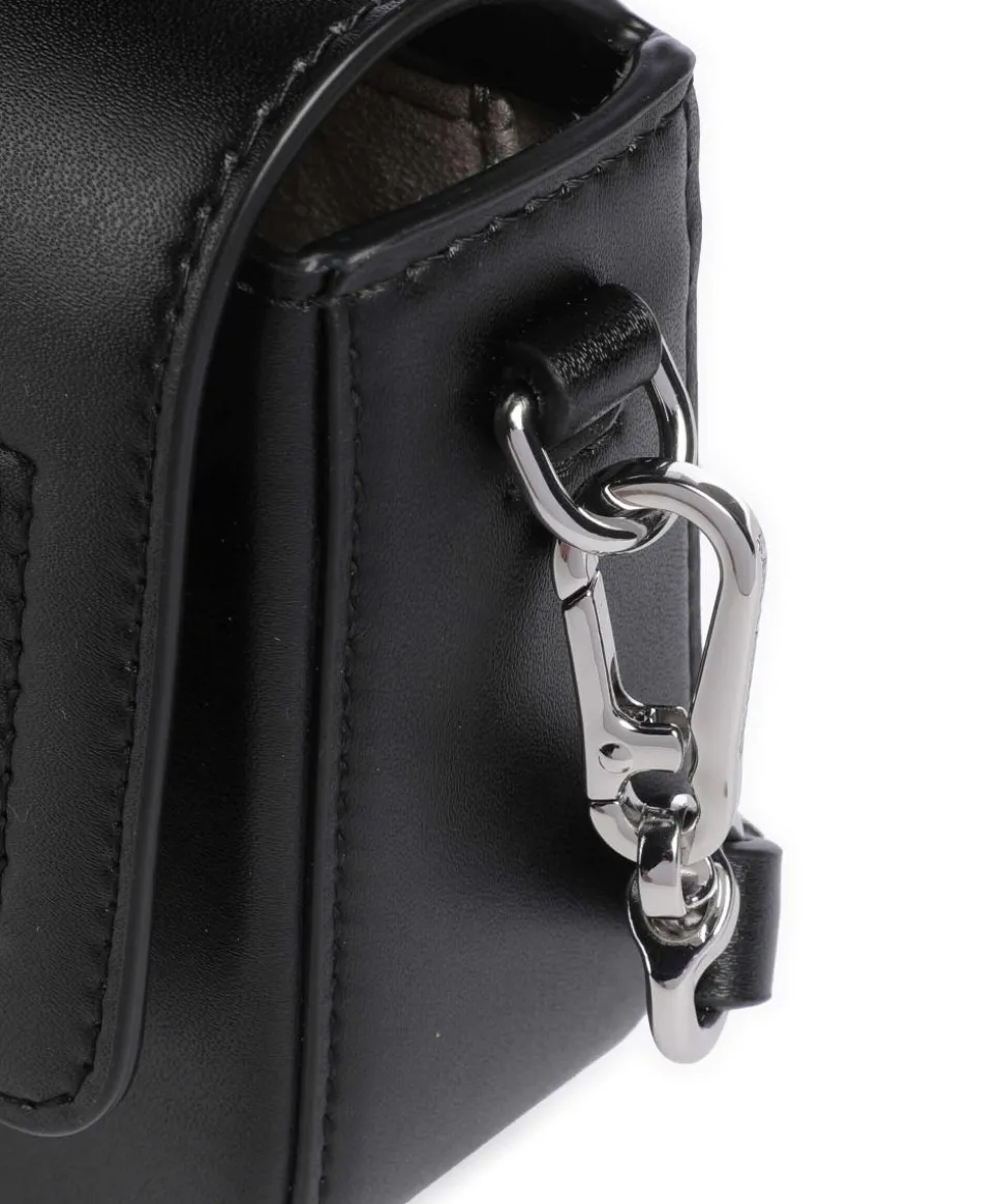 Ikon K Small Umhängetasche recyceltes Leder schwarz