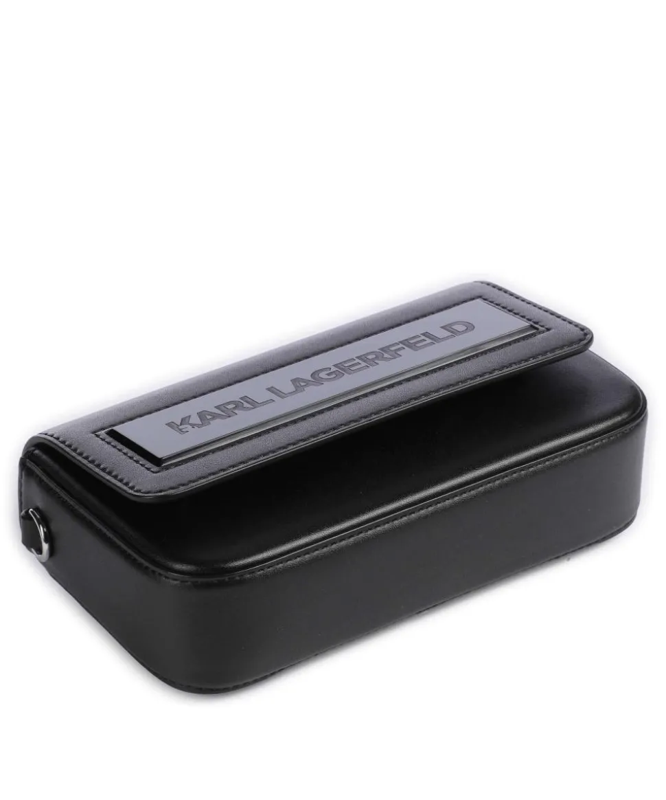 Ikon K Small Umhängetasche recyceltes Leder schwarz