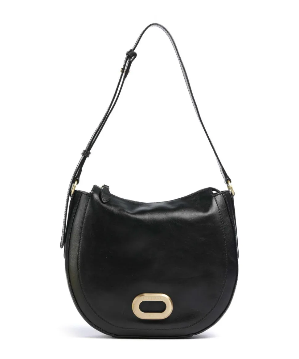 Ilaria Schultertasche fein genarbtes Rindsleder schwarz