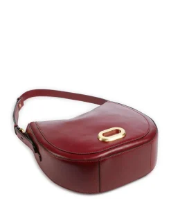 Ilaria Schultertasche fein genarbtes Rindsleder dunkelrot