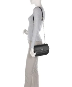 Ilia Schultertasche Lederimitat schwarz