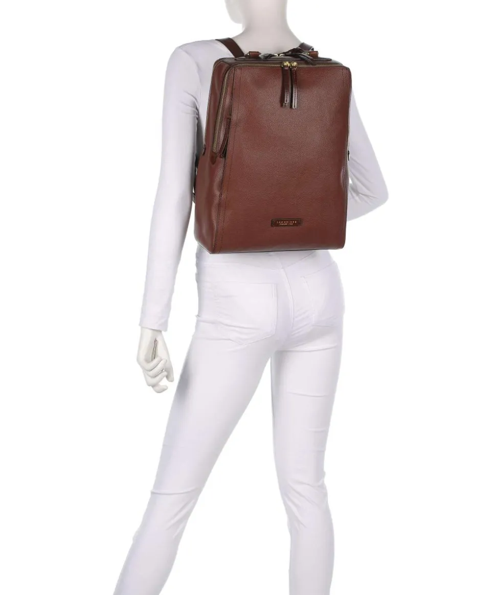 Ines Rucksack genarbtes Rindsleder braun