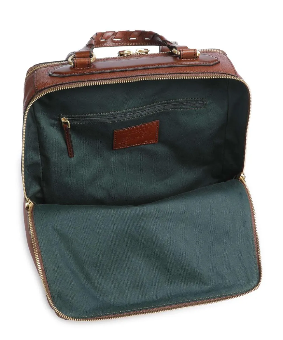 Ines Rucksack genarbtes Rindsleder braun