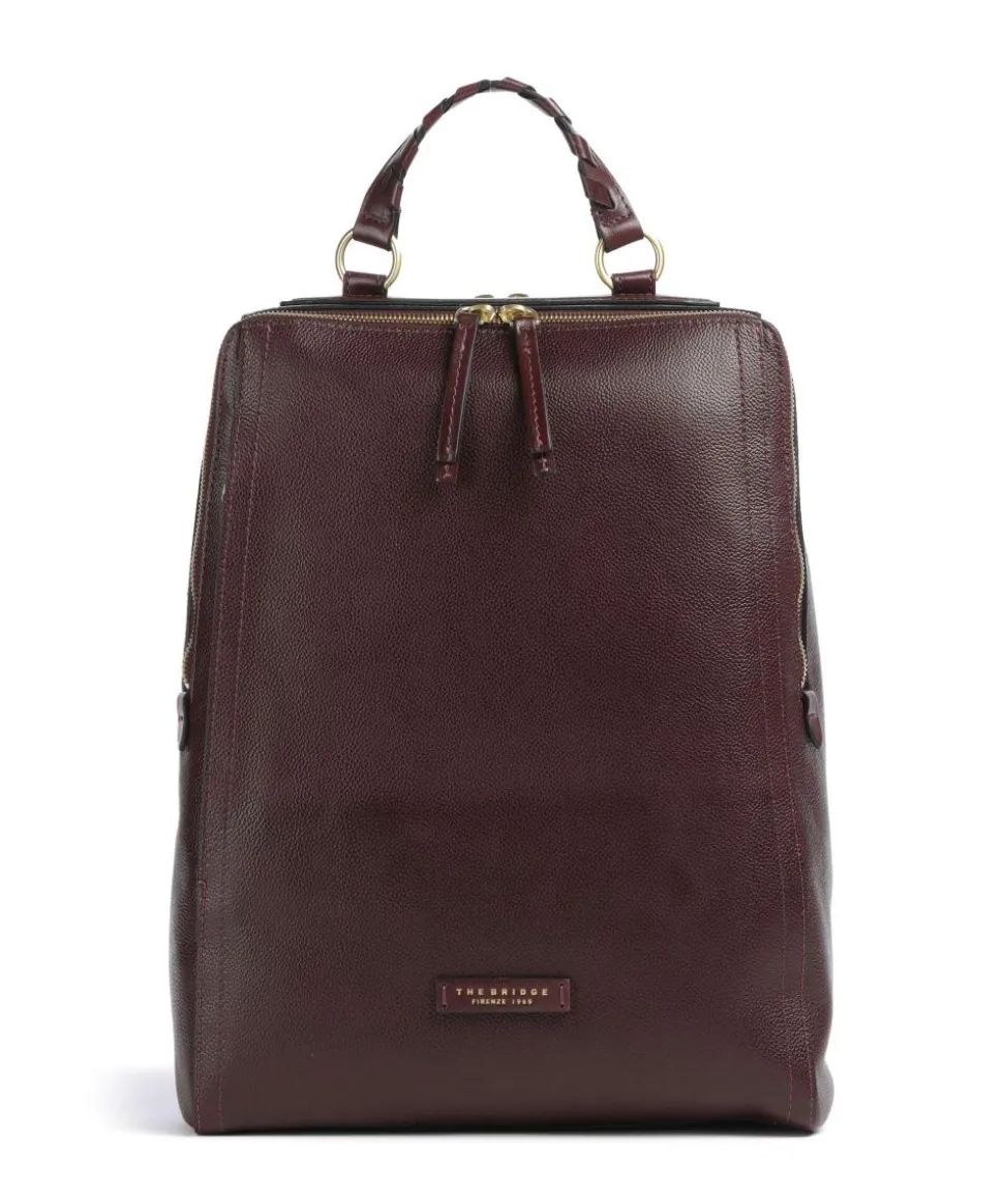 Ines Rucksack genarbtes Rindsleder dunkelrot