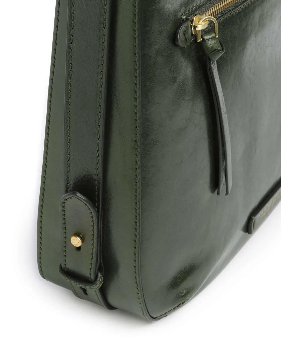 Ingrid Schultertasche fein genarbtes Rindsleder dunkelgrün