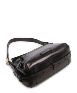 Ingrid Schultertasche fein genarbtes Rindsleder schwarz