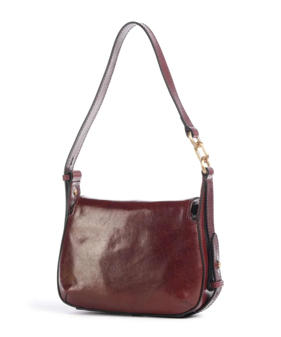 Ingrid Schultertasche fein genarbtes Rindsleder rotbraun