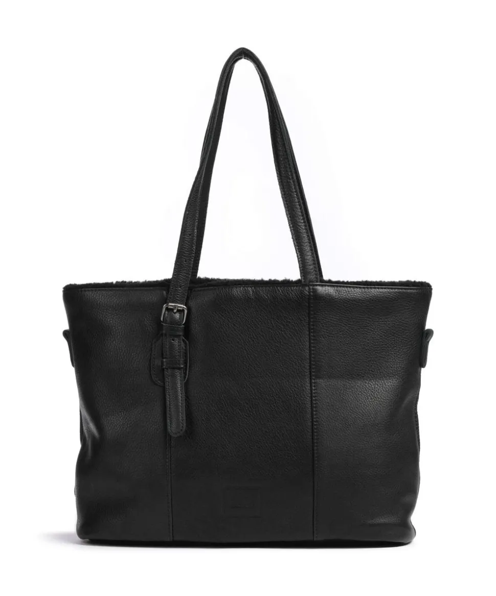 Inside Out Shopper genarbtes Leder schwarz