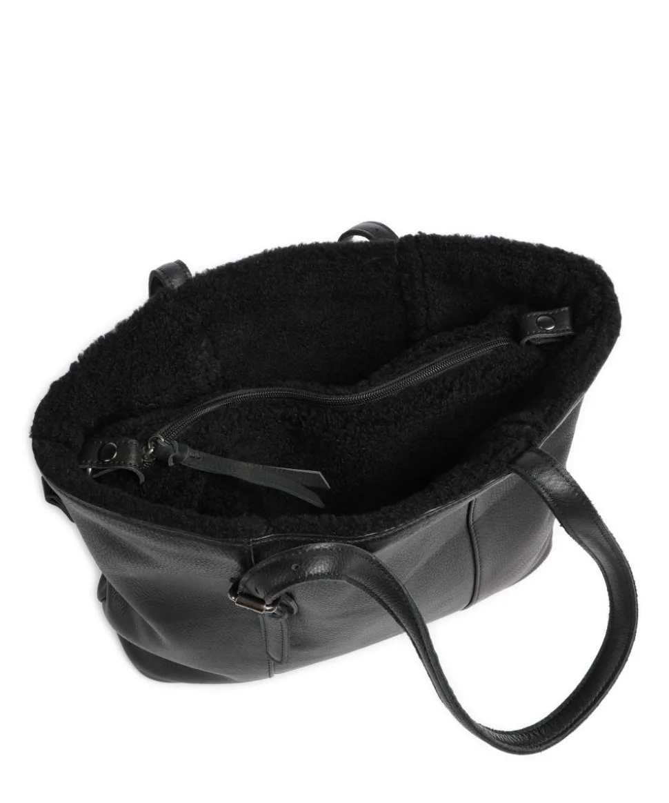 Inside Out Shopper genarbtes Leder schwarz