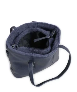 Inside Out Shopper genarbtes Leder dunkelblau