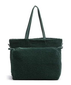 Inside Out Shopper genarbtes Leder dunkelgrün