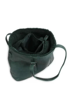 Inside Out Shopper genarbtes Leder dunkelgrün