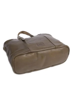 Inside Out Shopper genarbtes Leder olivgrün