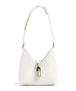 Iride Mini Schultertasche genarbtes Leder creme