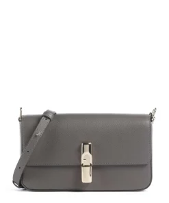 Iride S Umhängetasche genarbtes Leder dunkelgrau