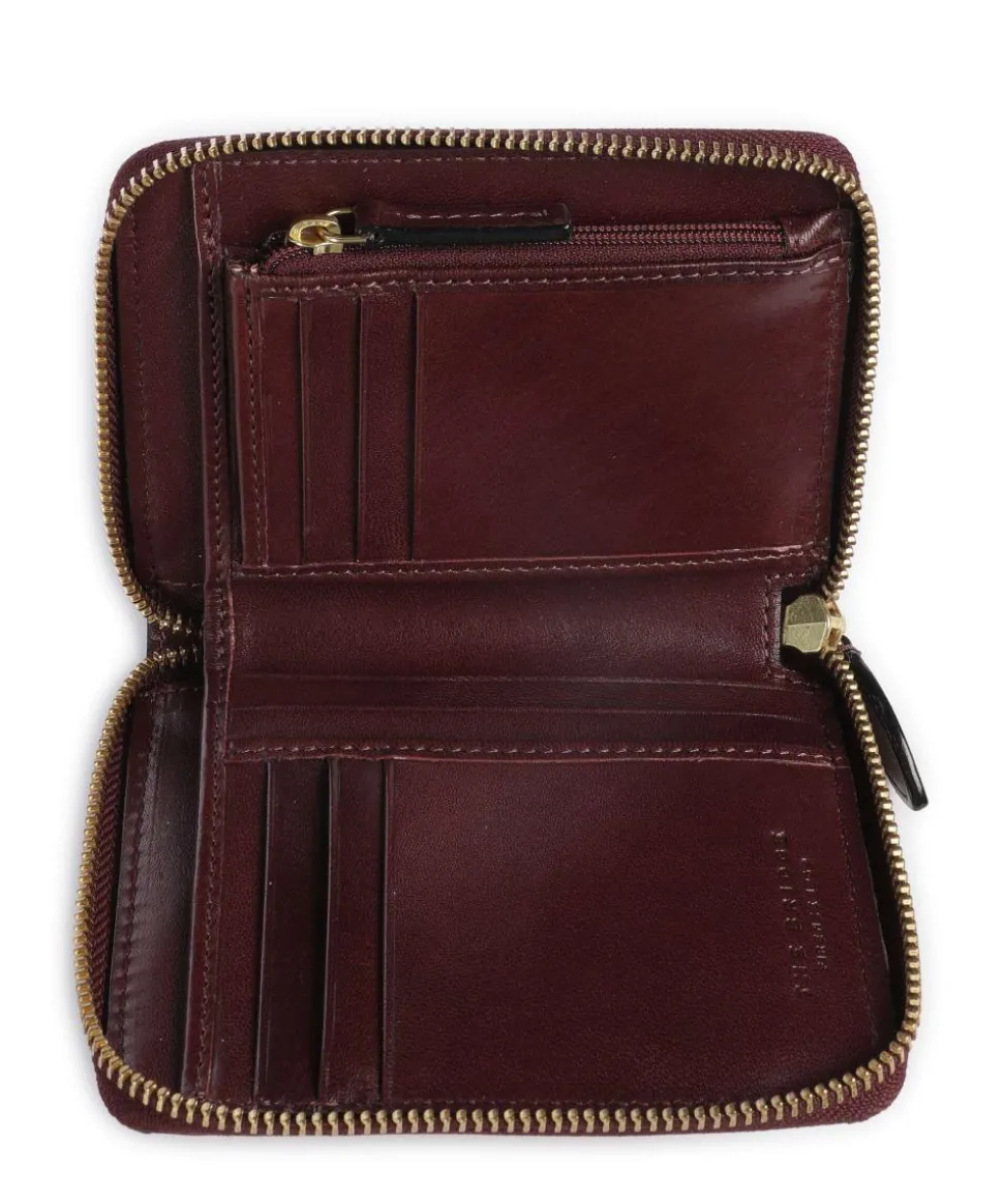 Isabella RFID Geldbörse fein genarbtes Rindsleder rotbraun