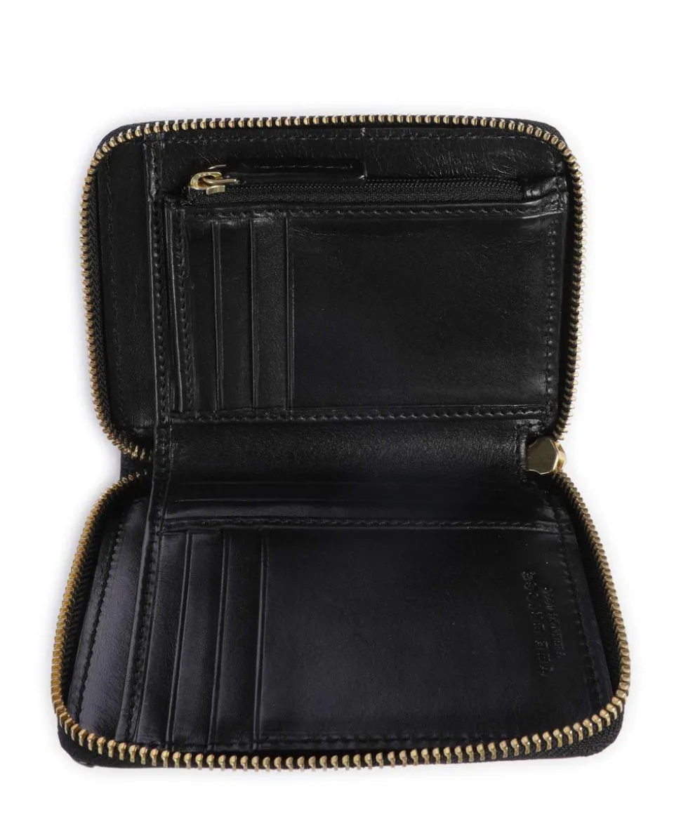 Isabella RFID Geldbörse fein genarbtes Rindsleder schwarz