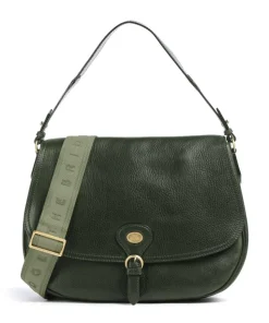 Isadora Schultertasche genarbtes Rindsleder khaki