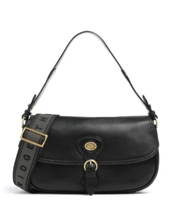 Isadora Schultertasche genarbtes Rindsleder schwarz