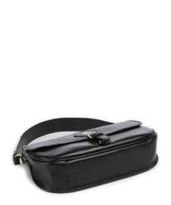 Isadora Schultertasche genarbtes Rindsleder schwarz