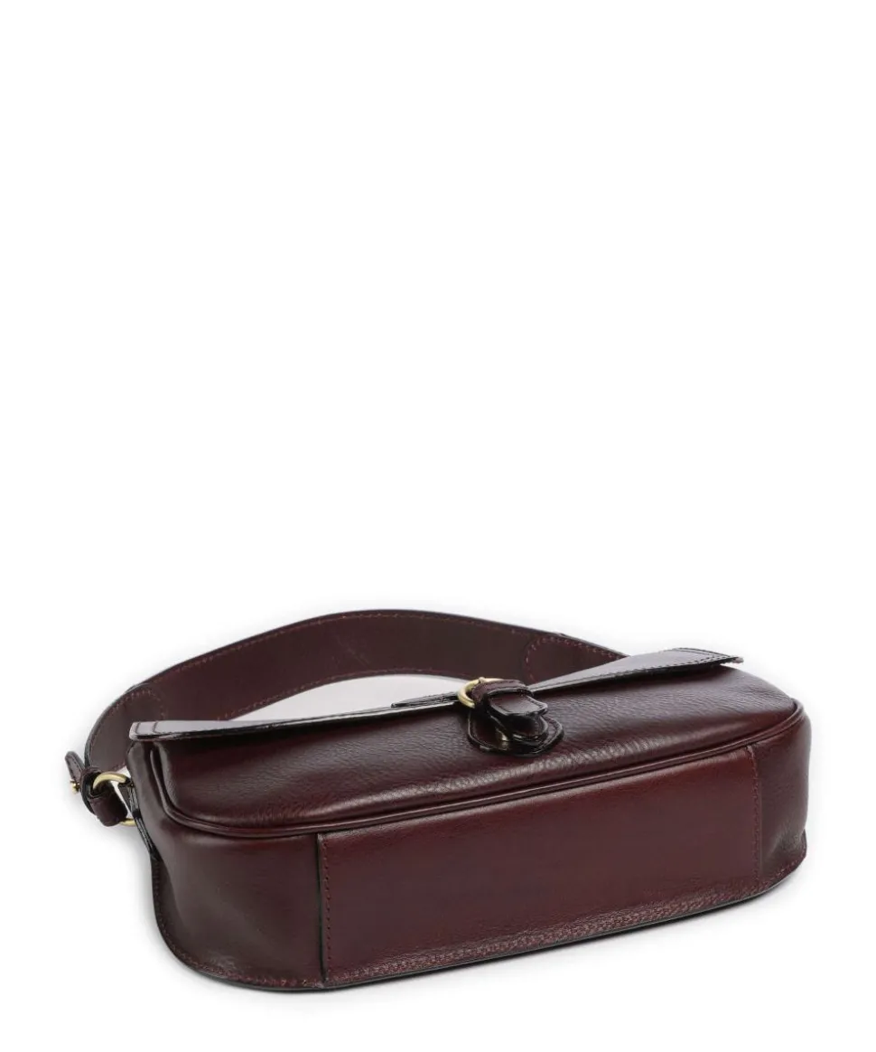 Isadora Schultertasche genarbtes Rindsleder dunkelrot