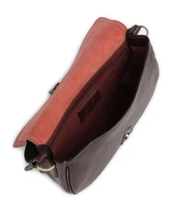 Isadora Schultertasche genarbtes Rindsleder dunkelrot