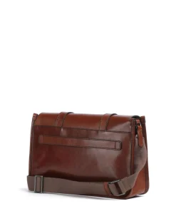 Isaia Kuriertasche fein genarbtes Rindsleder braun