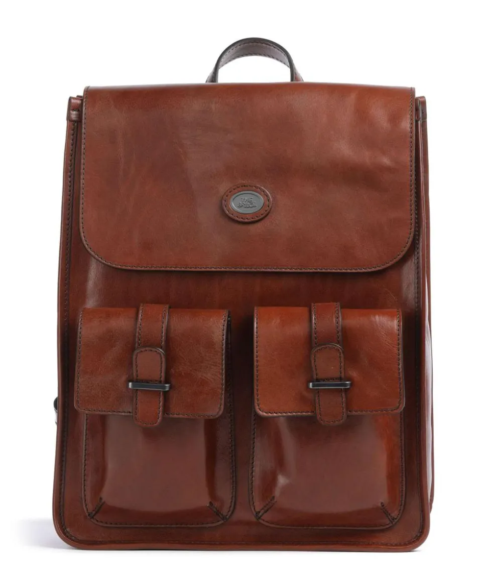 Isaia Rucksack 14″ fein genarbtes Rindsleder braun