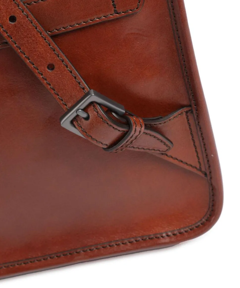 Isaia Rucksack 14″ fein genarbtes Rindsleder braun