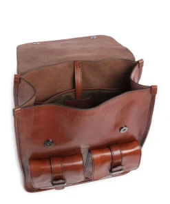 Isaia Rucksack 14″ fein genarbtes Rindsleder braun