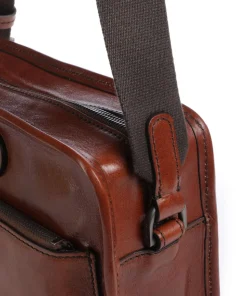 Isaia Umhängetasche fein genarbtes Rindsleder braun