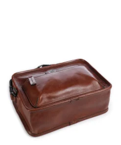 Isaia Umhängetasche fein genarbtes Rindsleder braun