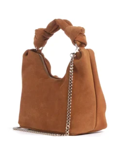 Isotta Handtasche aufgerautes Leder cognac