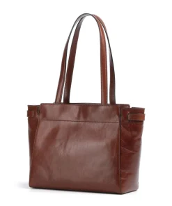 Isotta Schultertasche fein genarbtes Rindsleder braun