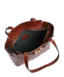 Isotta Schultertasche fein genarbtes Rindsleder braun