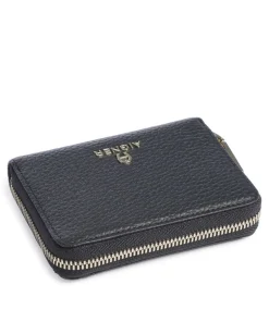 Ivy Geldbörse genarbtes Leder dunkelblau